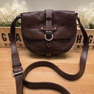 Cole Haan Womens Crossbody Bag Brown Leather